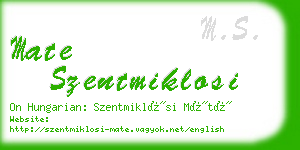 mate szentmiklosi business card